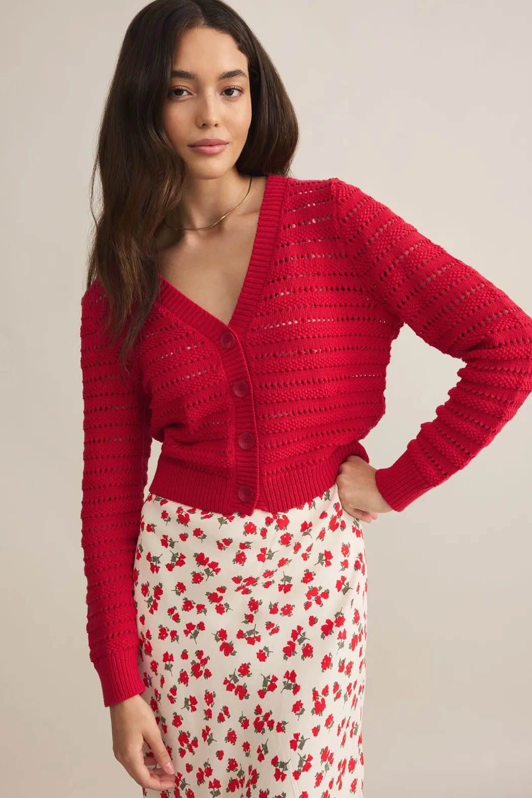 Z Supply Romance Cardigan - Cherry