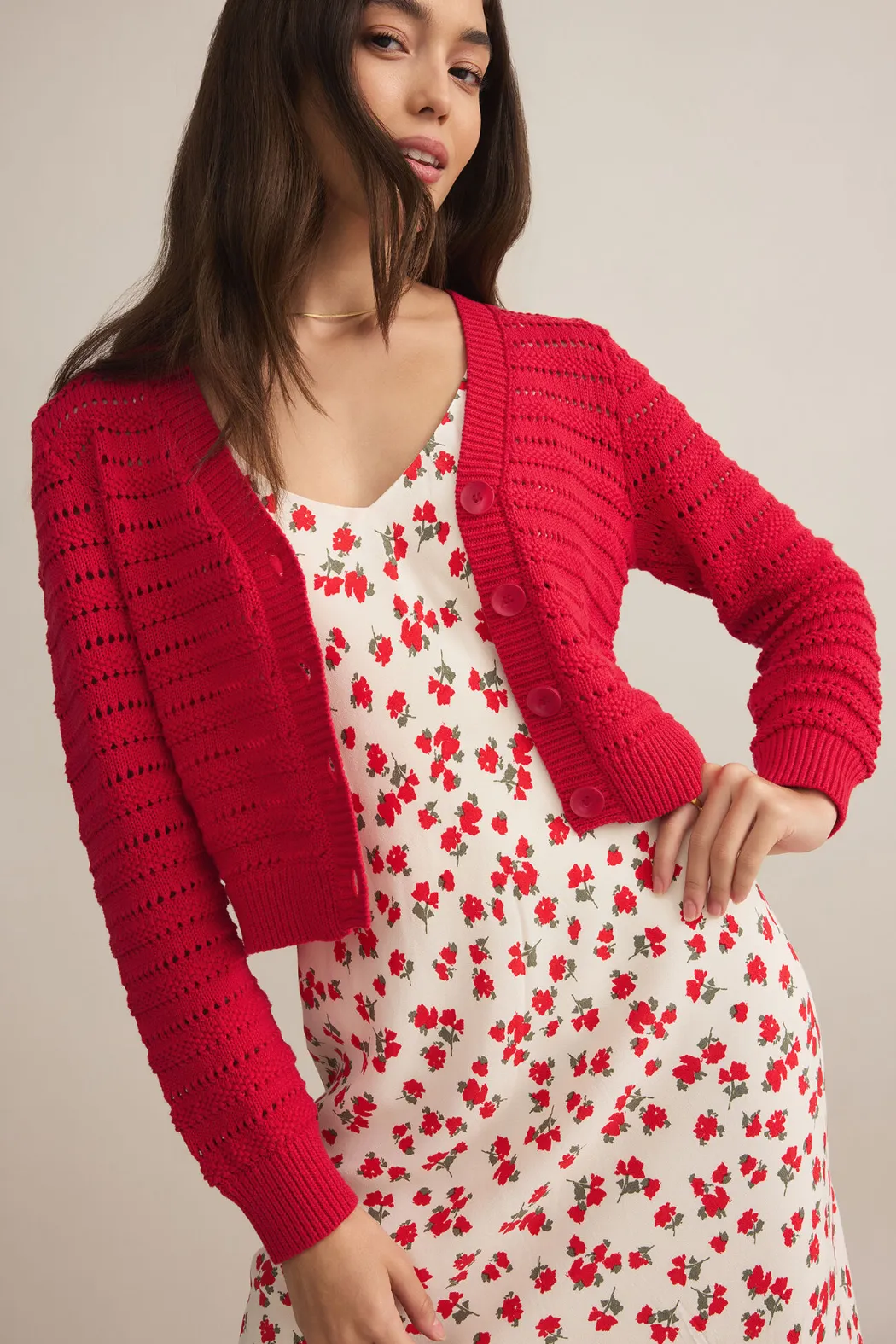 Z Supply Romance Cardigan - Cherry