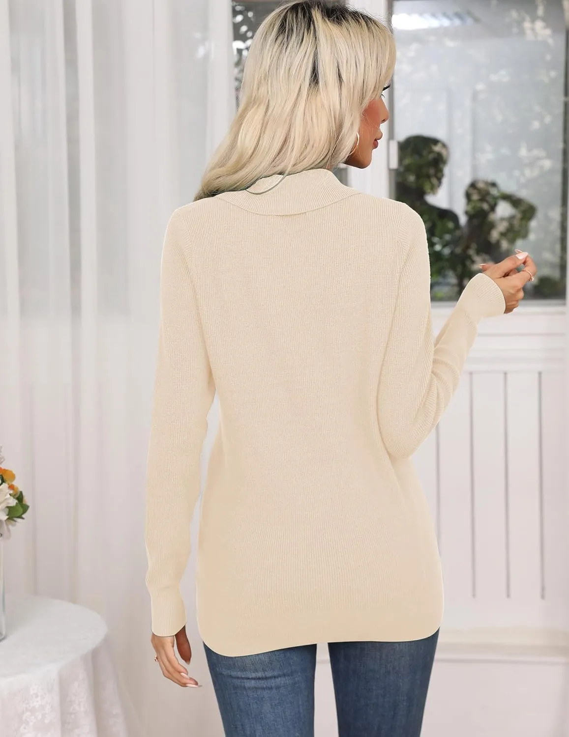 Zeagoo Sweaters for Women Long Sleeve Shirts V Neck Knit Pullover