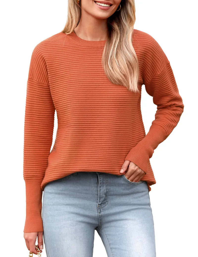 Zeagoo Women's Long Sleeve Sweater Casual Ribbed Knit Pullover