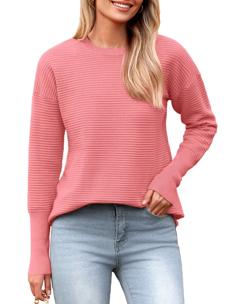 Zeagoo Women's Long Sleeve Sweater Casual Ribbed Knit Pullover