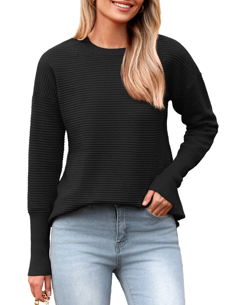 Zeagoo Women's Long Sleeve Sweater Casual Ribbed Knit Pullover