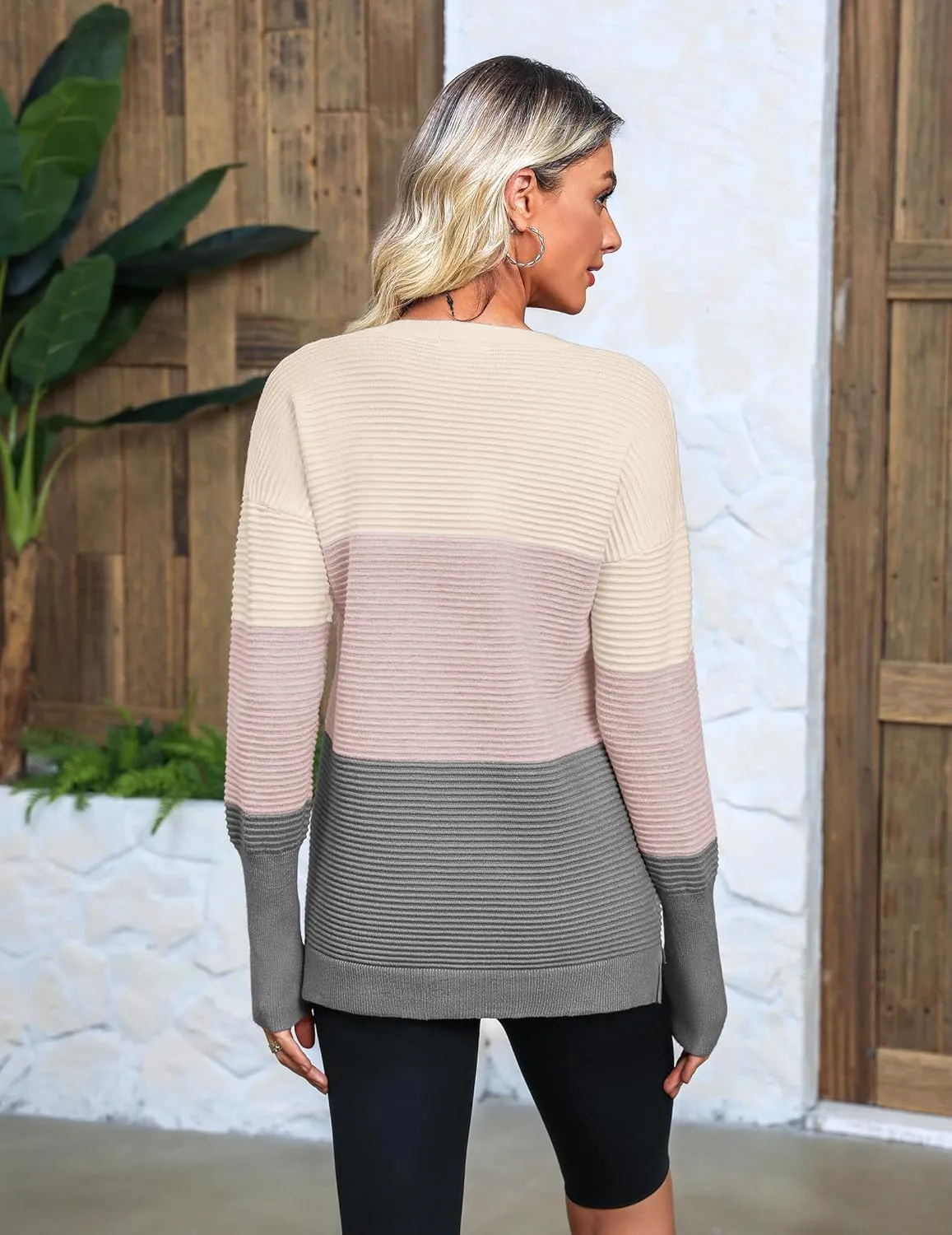 Zeagoo Women's Long Sleeve Sweater Casual Ribbed Knit Pullover