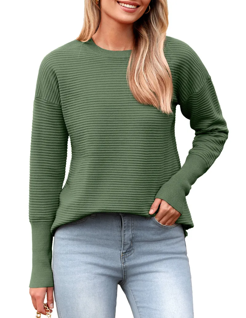 Zeagoo Women's Long Sleeve Sweater Casual Ribbed Knit Pullover