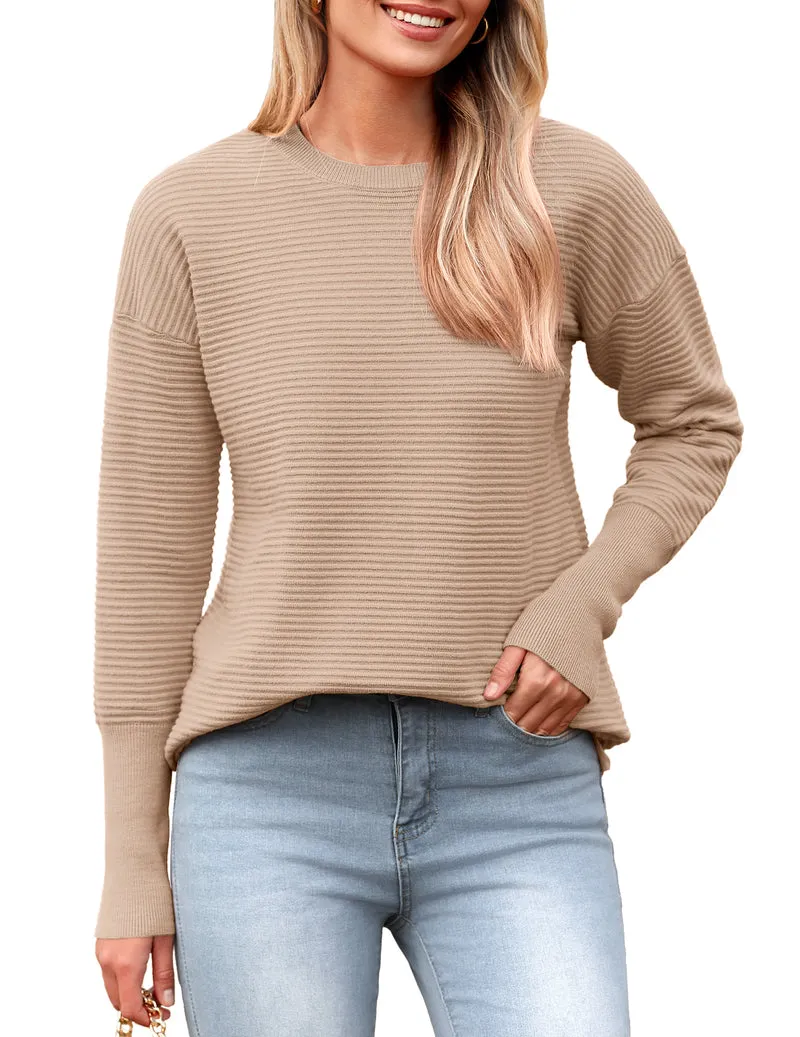 Zeagoo Women's Long Sleeve Sweater Casual Ribbed Knit Pullover